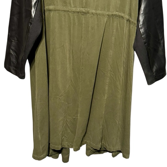 Torrid Olive Green Twill & Faux Leather Midi Length Anorak - Picture 12 of 15